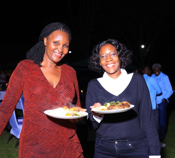 Networking over dinner: Our Executive Secretary engaging with a member of the DTB delegation during the evening reception.